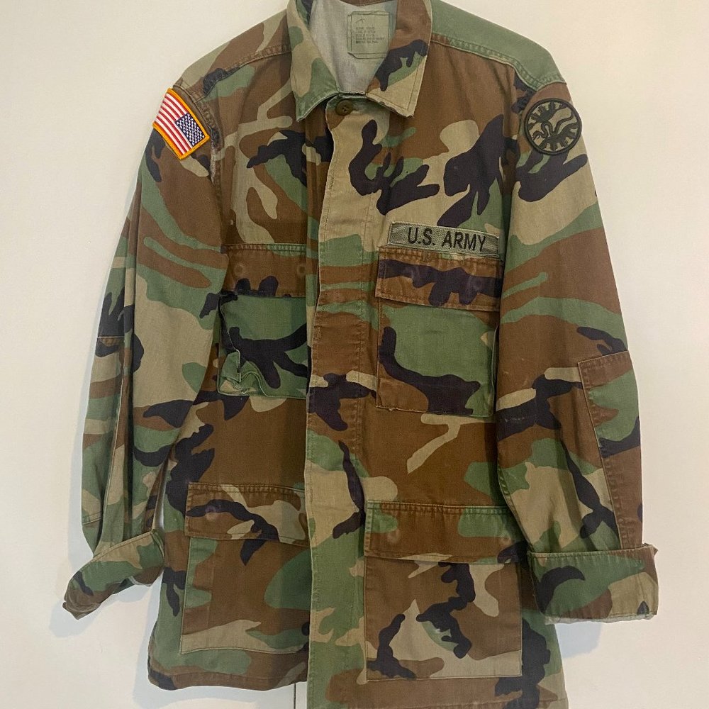 Vintage Camo Army Jacket Military Surplus Size Medium